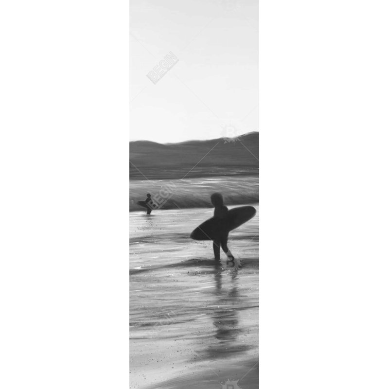 «Surfers» sur, H 48 po x l 16 po
