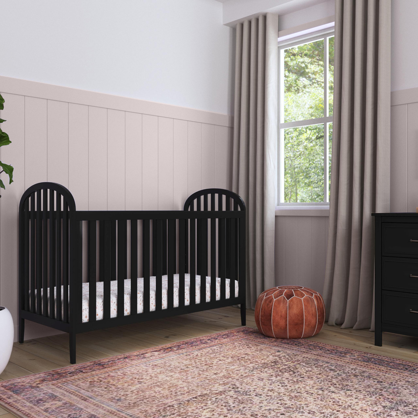 Beau 3-In-1 Convertible Crib, Ebony