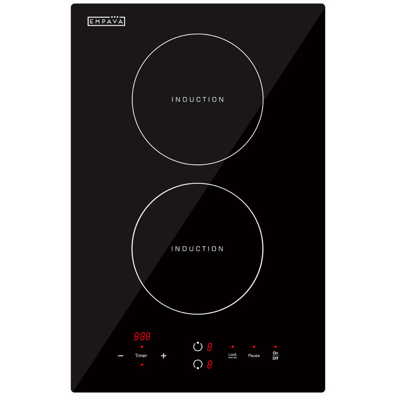 Plaque de cuisson à induction 13,4 po, commande tactile, 2 éléments, noir