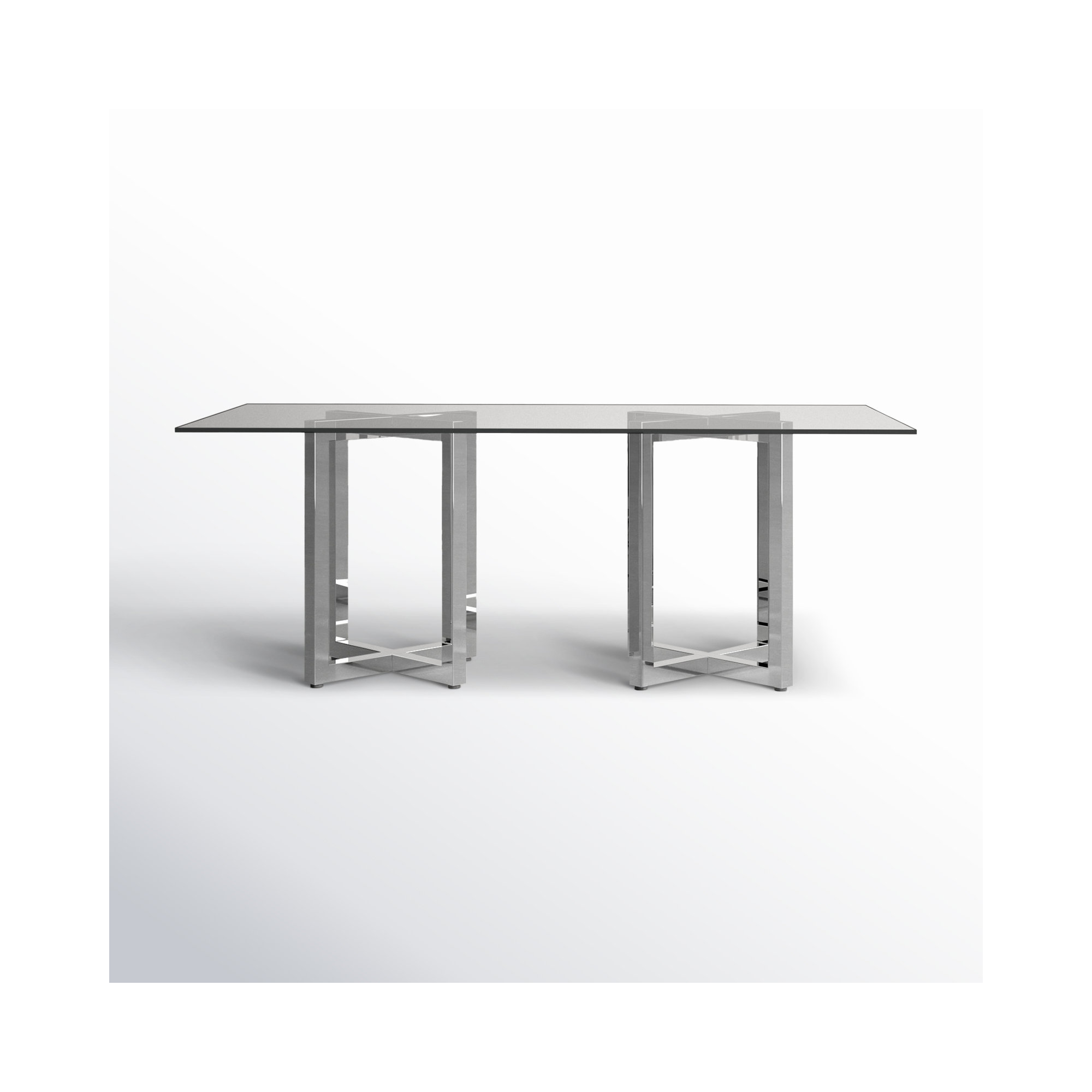 Dern 78" Glass Dining Table