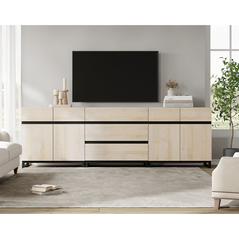 Lirah Wood TV Stand (Set of 3), Beige