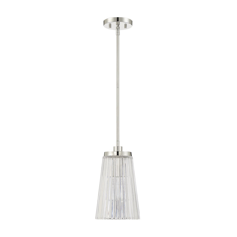 Luminaire suspendu conique à 1 lumière Jeanie, Nickel