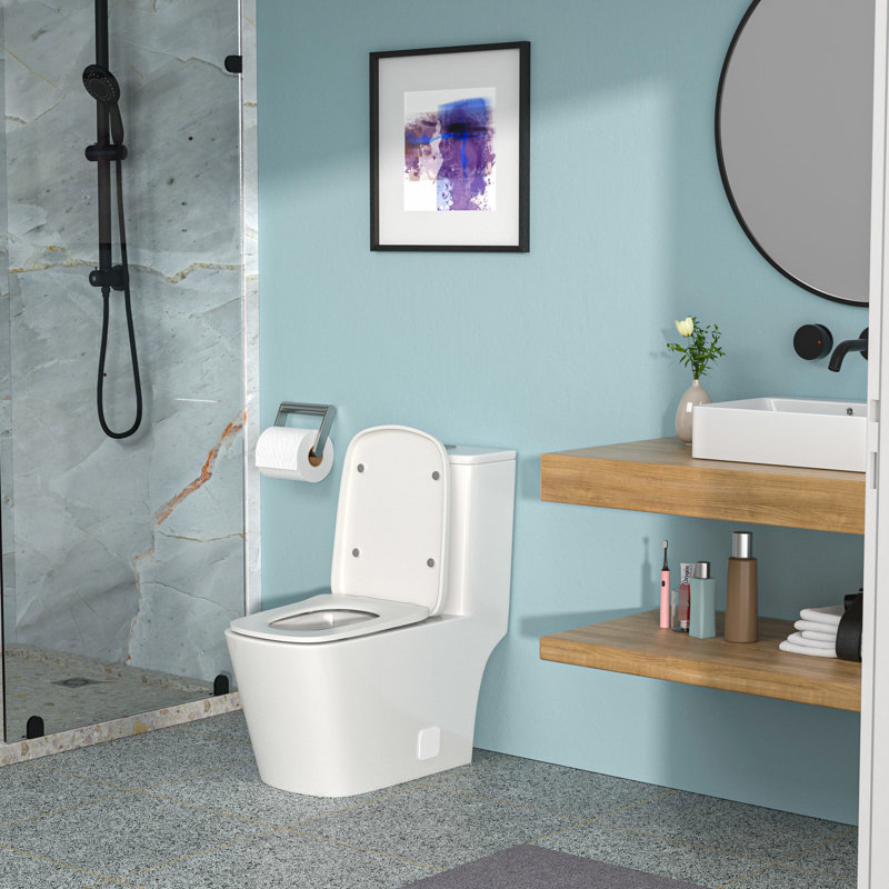 Ceramic Toilet With Efficient Drainage - Keeps Bathroom Dry Seat Supports Heavy Weight