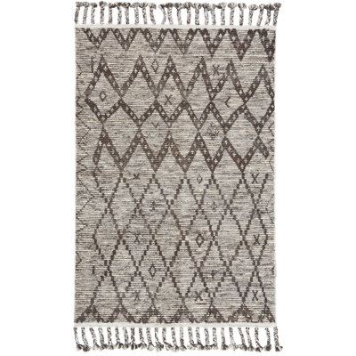 Tapis géométrique en laine et coton noué à la main Masham