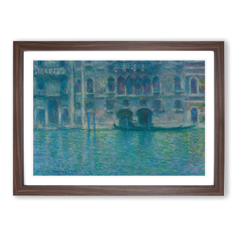 Palazzo Da Mula, Venice by Claude Monet - Framed Print, 36cm H x 48cm W x 2cm D, Walnut Framed