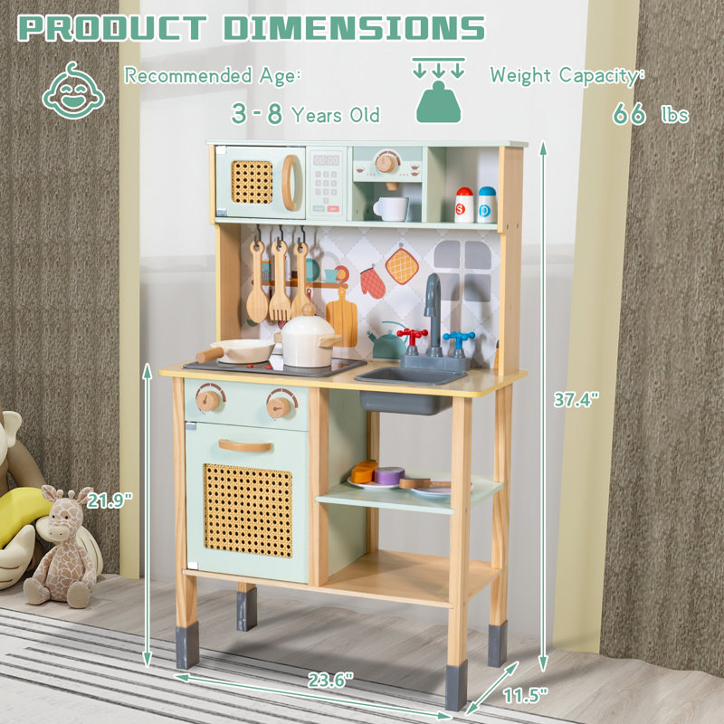 Ensemble de cuisine pour enfants Vintage Green