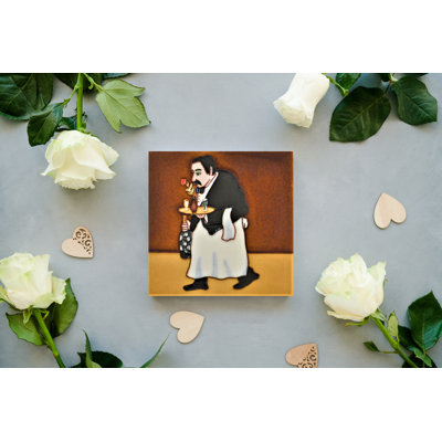 6'' x 6'' Glossy Hand Painted Ceramic / Porcelain Decorative Accent Tile