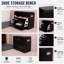 Banc de rangement pour chaussures avec coussin en cuir Basicwise