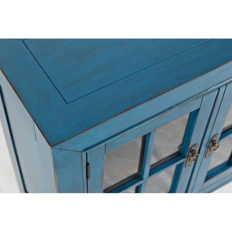 Buffet décoratif 2 portes Cyprien, Bleu turquoise