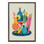 «Mid Century Modern Cocktail» par Rachel Lee, 3 oiseaux, reproduction d'art sur toile encadrée-1684111377