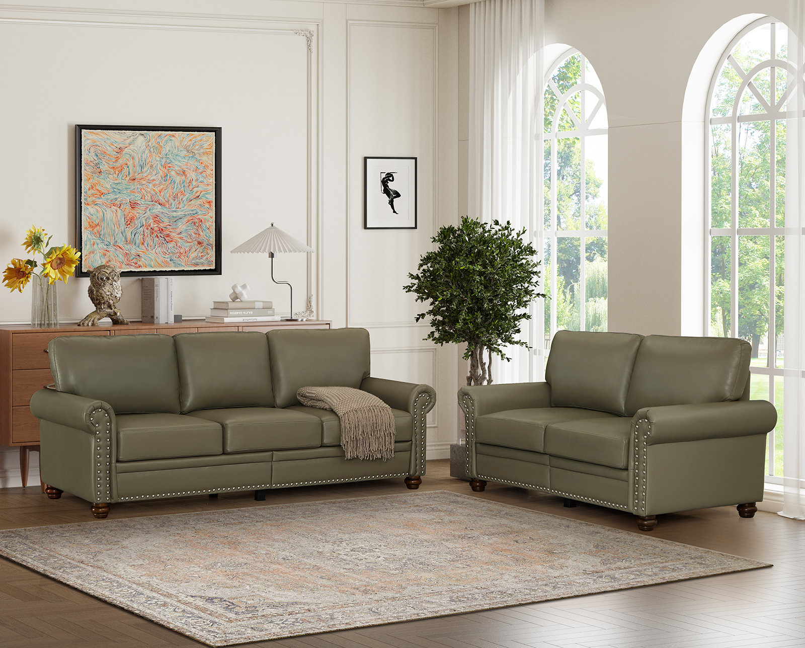 Darby Home Co Puaina 2 Piece Faux Leather Living Room Set Wayfair