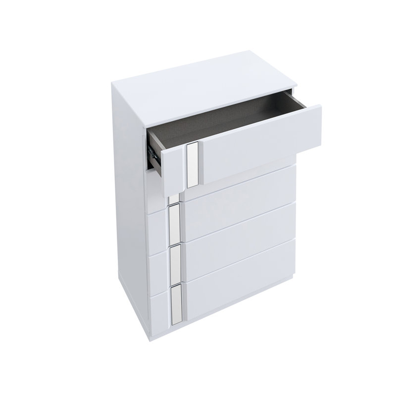 Angulus 46.5" 5 Drawer White Chest