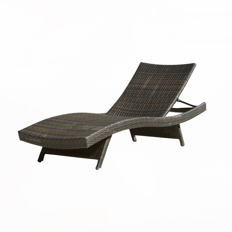Outdoor Wicker Chaise Lounge Set, Brown