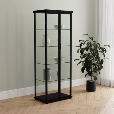 Black 4-Shelf Display Led Curio Cabinet