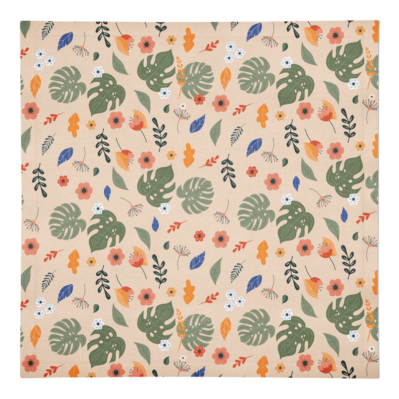Lidia Cotton Blend Floral Square Napkin