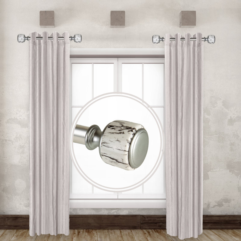Tringle à rideaux simple latérale, Nickel satiné