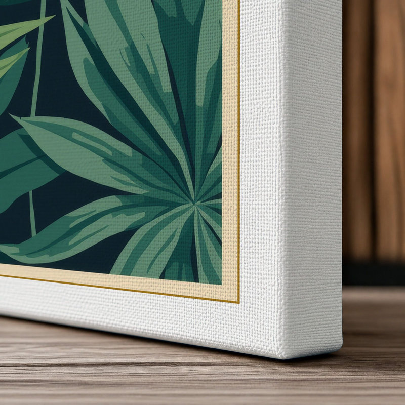 Tropical Birds of Paradise Botanical - Wrapped Canvas, 24x16 - 61.0 x 40.6 cm, White Border
