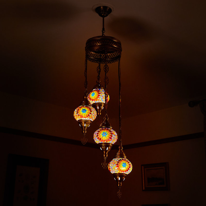 4 - Light Antique Bronze Cluster Pendant