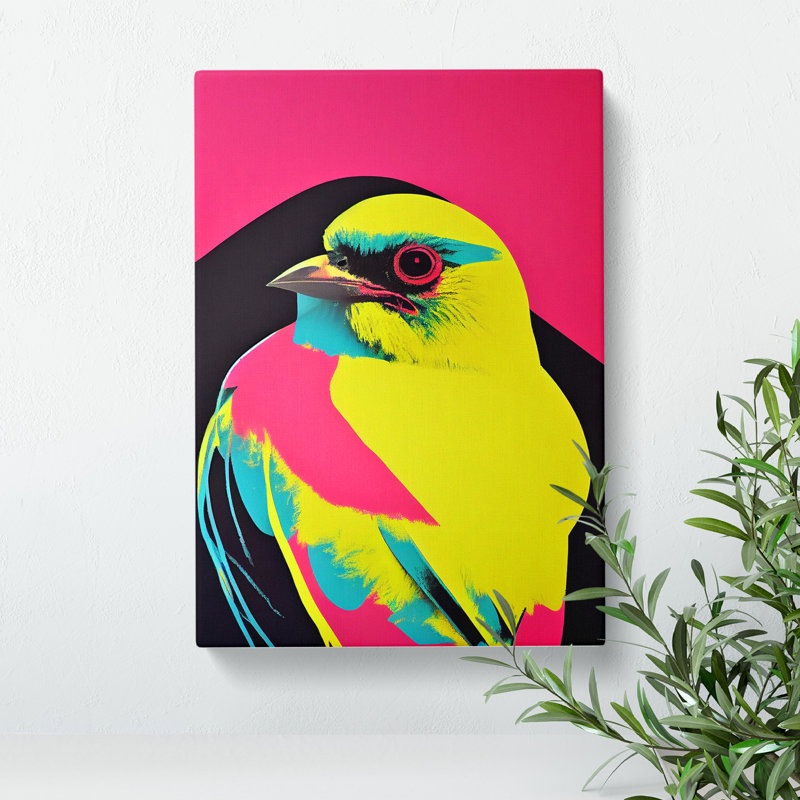 Technicolour Bird No.3 Abstract - Wrapped Canvas, 50cm H x 35cm W x 3cm D
