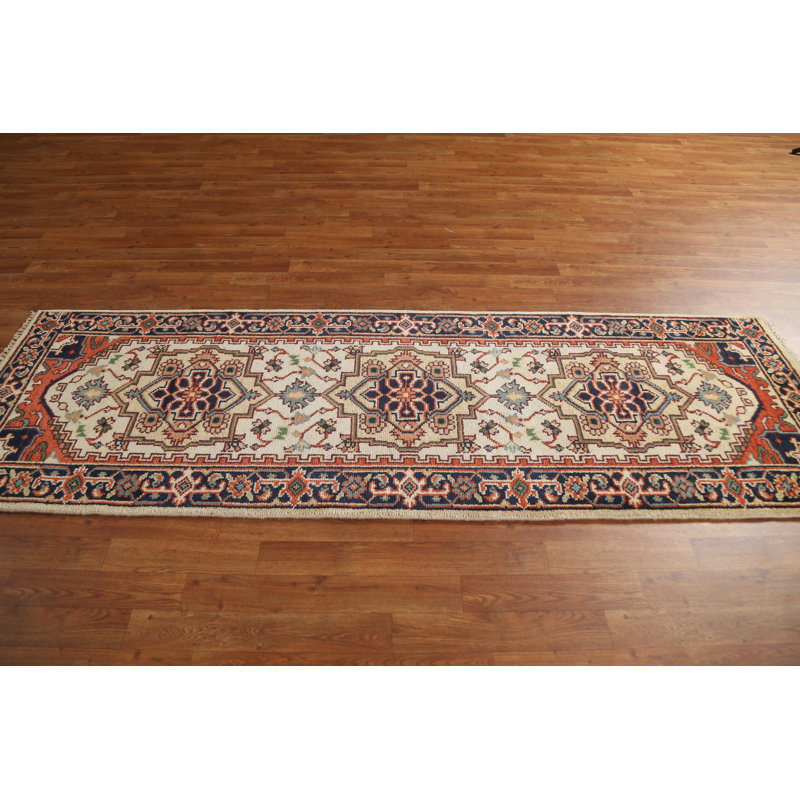 Tapis géométrique ivoire Heriz Serapi