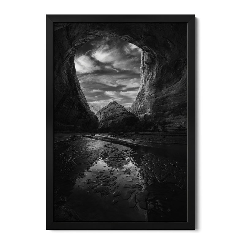 Affiches encadrées de qualité supérieure noir et blanc Coytote Gulch, H 32 po x l 24 po