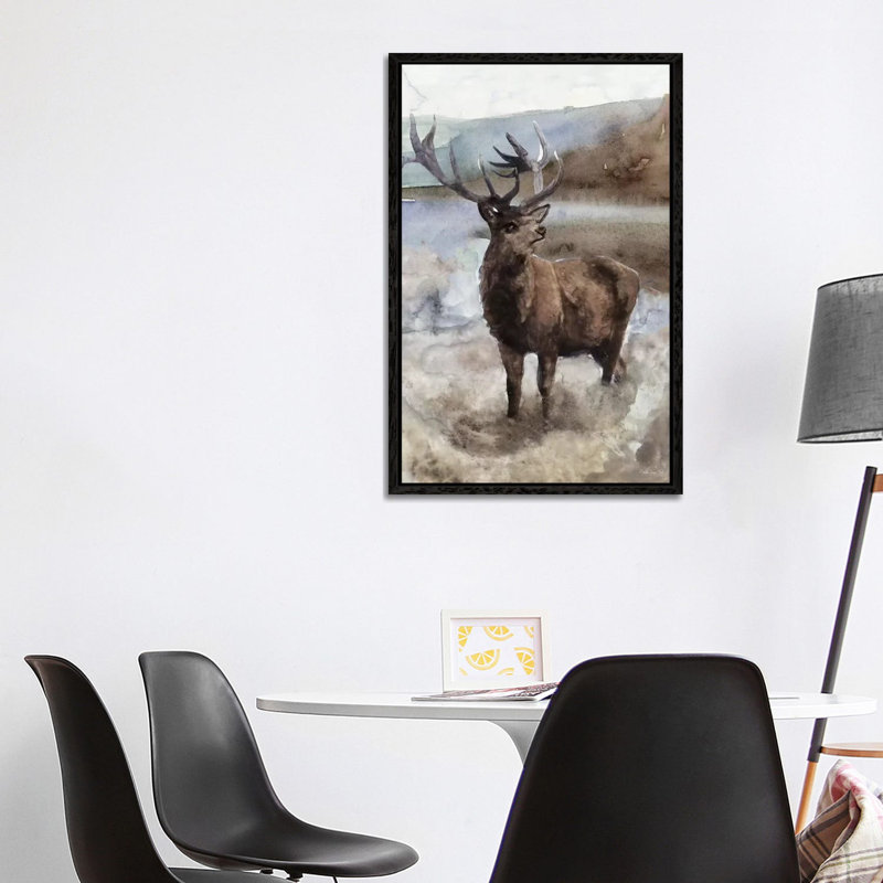 Grand Elk II 1 Piece Wall Art on Canvas, 101.6 cm H x 66.04 cm W, Black Framed