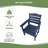 HIPS Patio Chair Set Of 2,Outdoor Dinning Chair With Horizontal Backrest,380Lbs Capacity Chairs For Garden, Porch And Backyard, Navy Blue