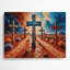 Southwestern Patterns Cross Path 210 Brown Metal Wall Art-1578955741