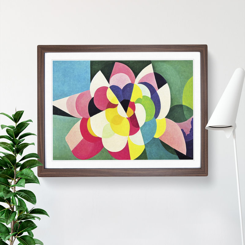 Hydrangea Flower Abstract Vol.2 1 Piece Single Picture Frame Painting, 34cm H x 46cm W x 2cm D, Walnut