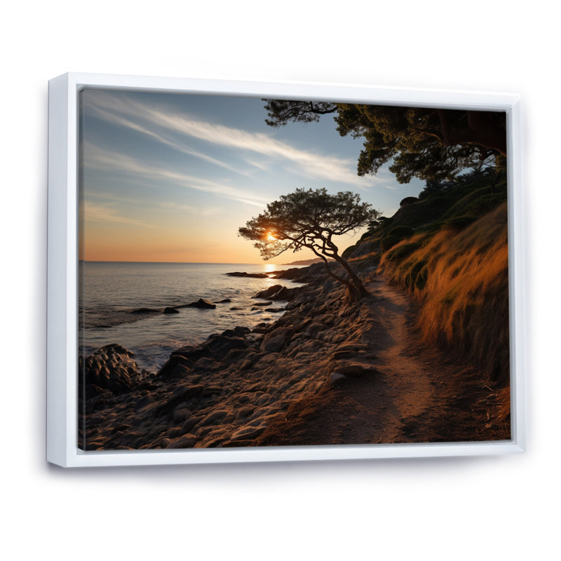 Golden Sands A hypnotisant, impression sur toile, Cadre flottant blanc, H 12 po x l 20 po x P 1 po