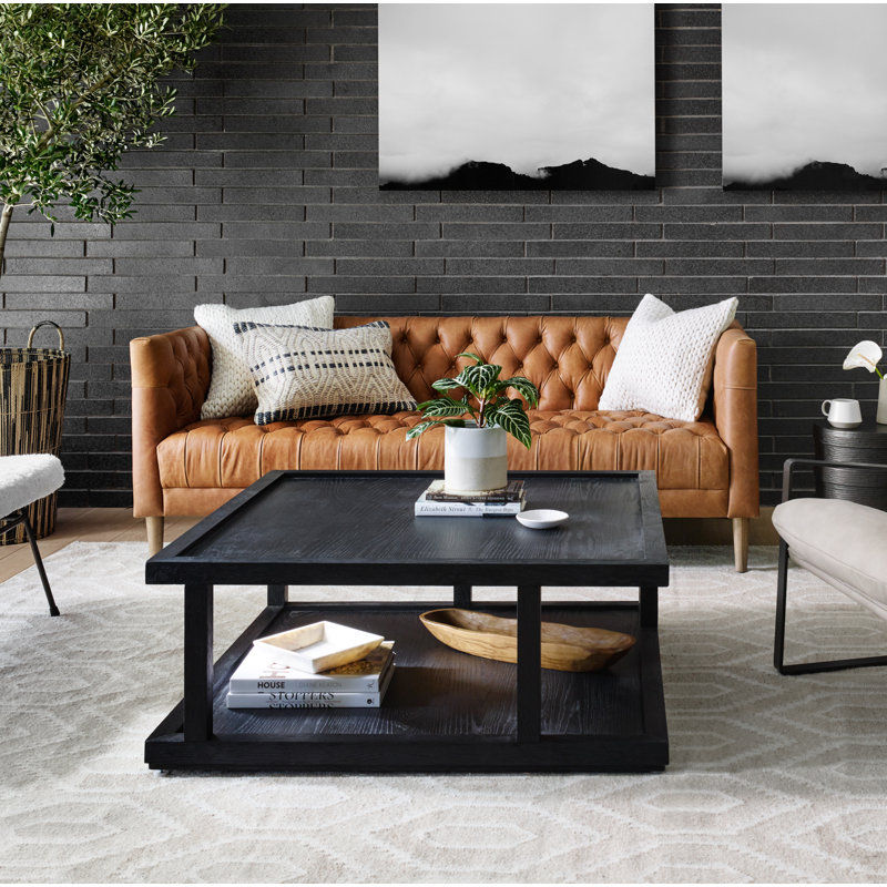 Charley Solid Wood Coffee Table, Warm Natural Oak Veneer