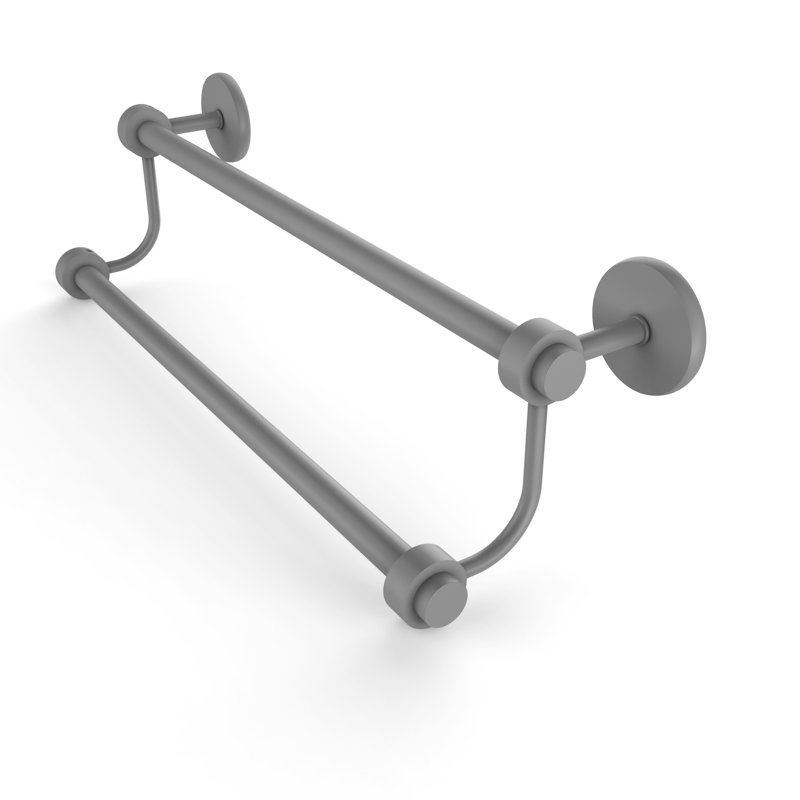 Double barre à serviettes murale, 24 po, Gris mat