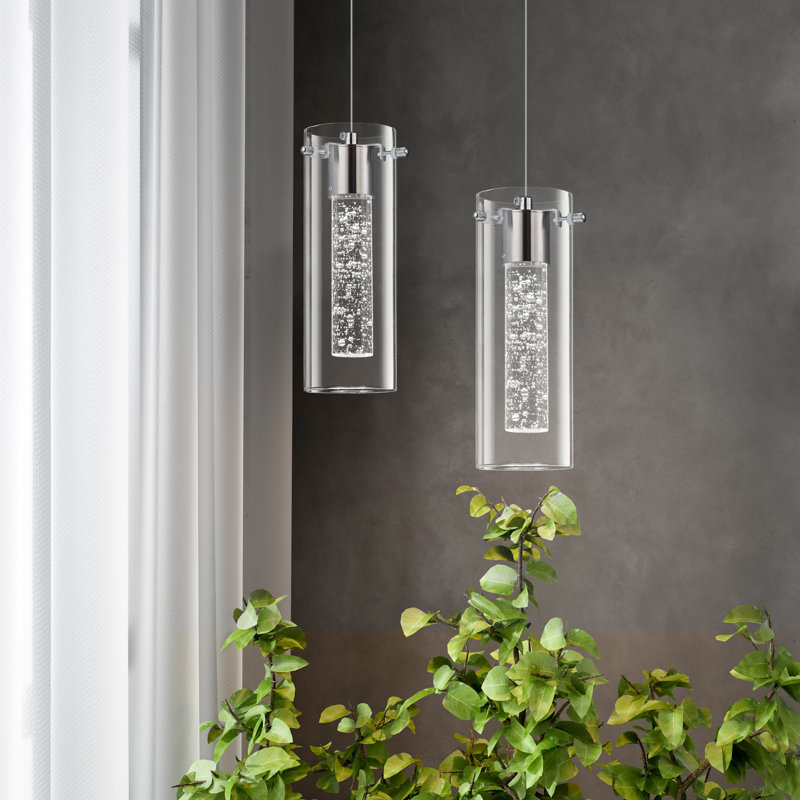 Luminaire suspendu simple en nickel brossé Letrecia