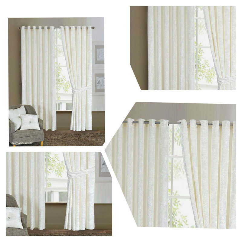 Magdeline Room Darkening Curtain Pair, 228cm W x 137cm D, White