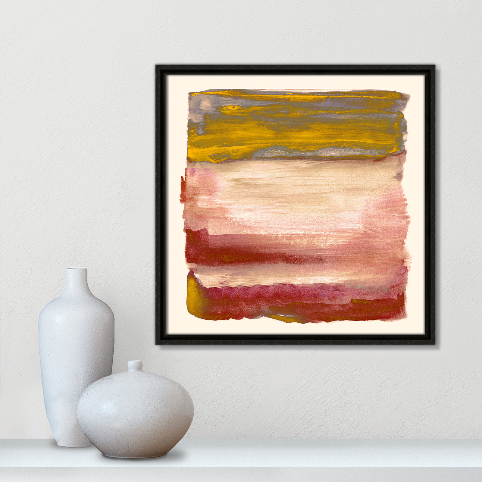 Yellow Sky I Print by Nan, 17.5" H x 17.5" W, Espresso