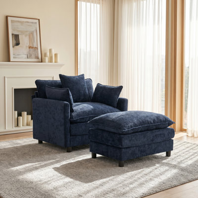 Petit fauteuil de repos surdimensionné avec repose-pieds