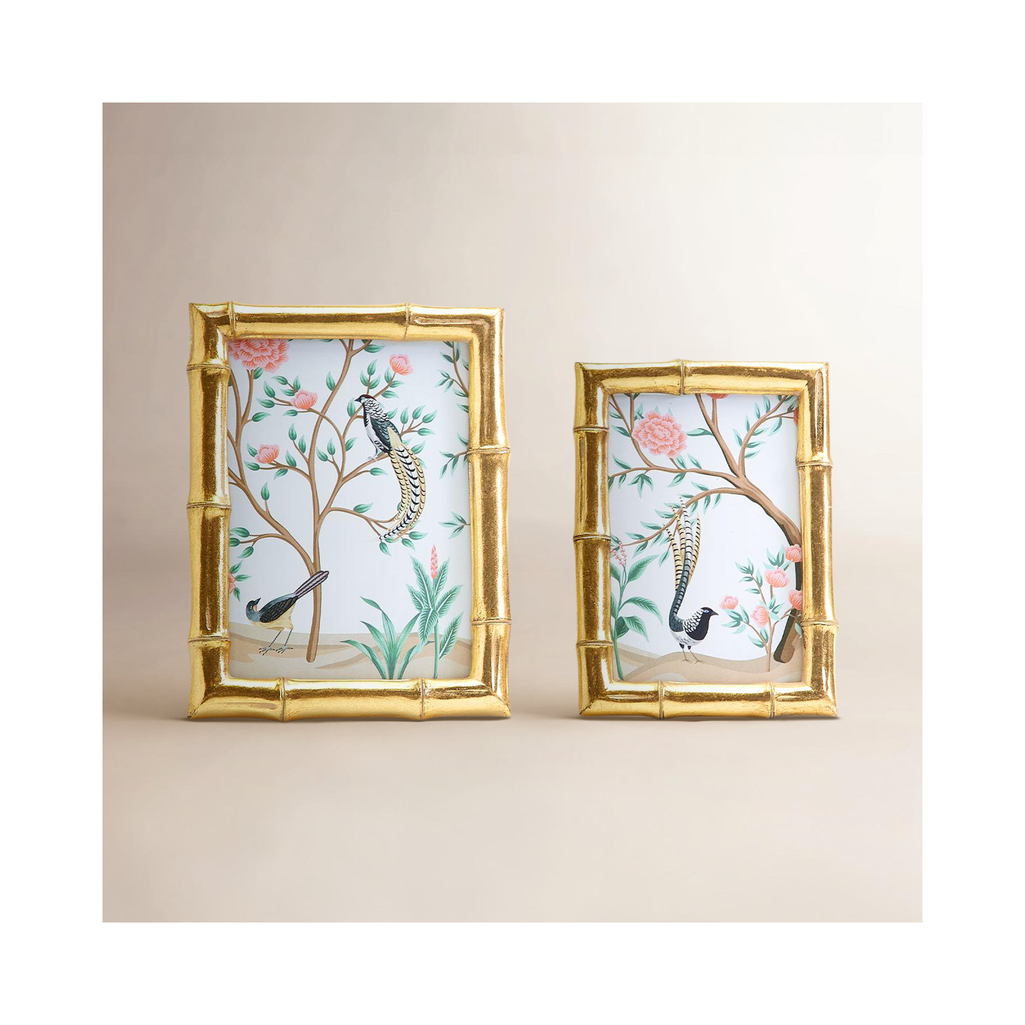 Gold Faux Bamboo 8X10 Photo Frame, 2, 4" x 6", 5" x 7"