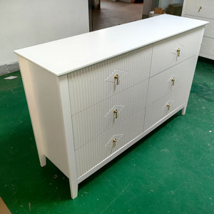 Commode 4 Tiroirs MUEBLES PITARCH - Blanc Brillant - 63,5x46x45 Cm - Collection Tibet - Idéale Table De Chevet Ou Rangement
