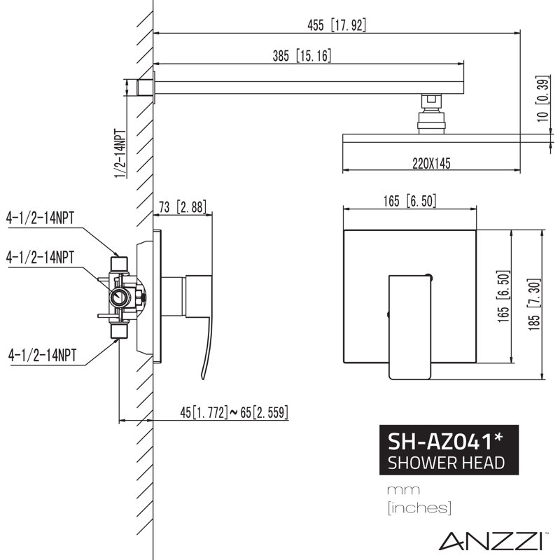 Oil Rubbed Bronze Wall Mounted Rain Shower Panel