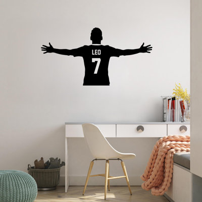 Adhésif mural sur mesure pour football - autocollant personnalisé en vinyle pour chambre ou porte d'enfant, décoration murale pour art sportif - autocollants pour joueur de football DS-15