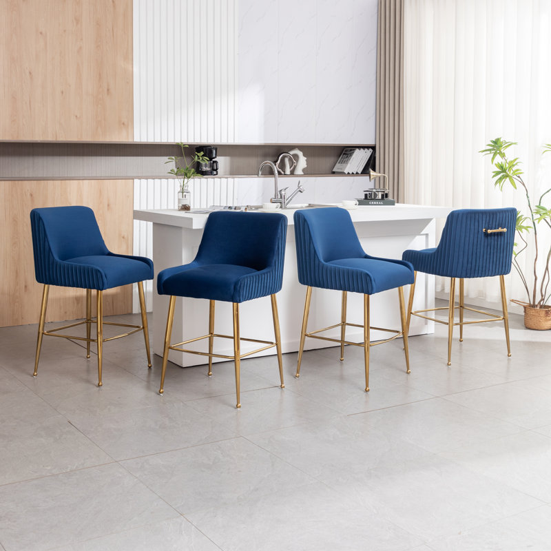Tabouret de comptoir Delagarza (ensemble de 4), Marine