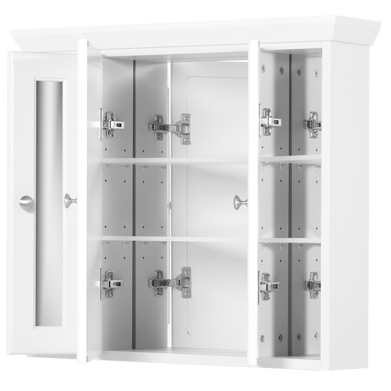 Armoire à pharmacie à fixation murale Simplicity, Blanc satiné, H 27 po x l 30 po x P 6,5 po