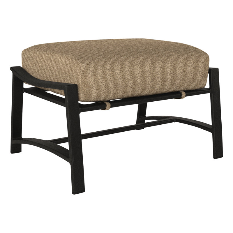 Avana Rectangle Outdoor Ottoman Patio Ottoman, Kindle Silk, Carbon Black