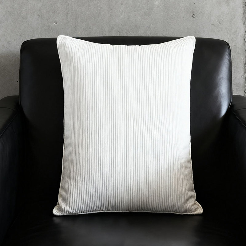 Soft Corduroy Cushion, Beige White, 70cm W  x 53cm D