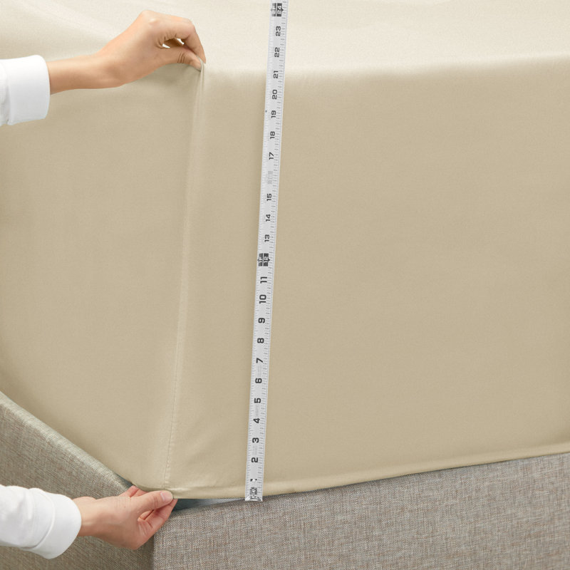 Ensemble de draps luxueux en microfibre, Beige-crème, Très grand californien