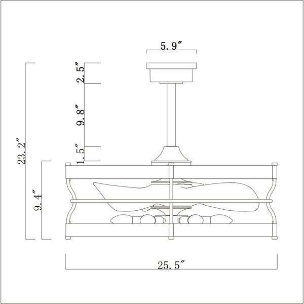 17 Stories 26'' Ceiling Fan with Light Kit | Wayfair