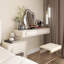 Coiffeuse avec miroir lumineux, 4 tiroirs, 1 chaise