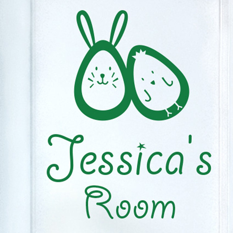 Bunny Rabbit Egg and Chick Kids Door Room Wall Sticker