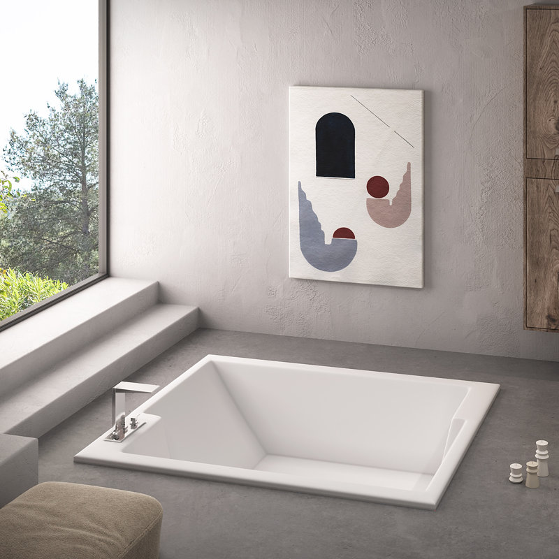 Pismo 66" x 48" Drop In Combination Acrylic Bathtub, White