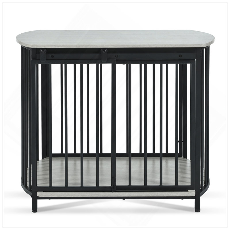 Table de bout moderne en bois pour cage avec deux portes, chenil d'intérieur durable et élégant pour petits et moyens chiens
